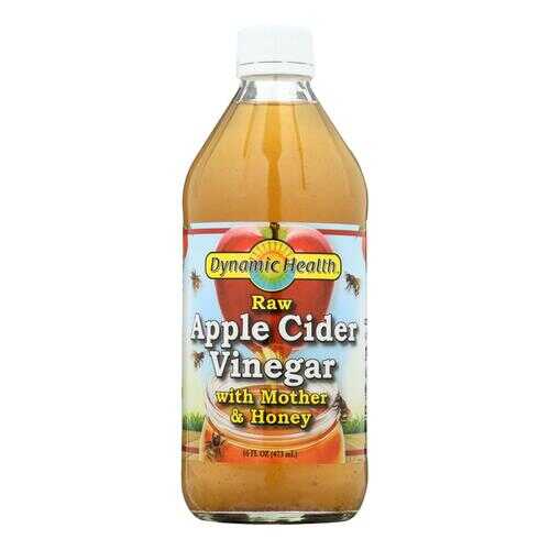 Dynamic Health Apple Cider Vinegar - with the Mother and Natural Honey - Glass Bottle - 16 oz