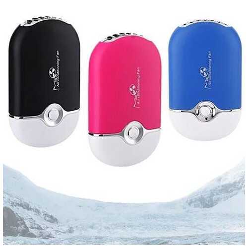 Porta Cooler Portable Air Conditioning USB Powered Personal Mini Fan - Color: Black