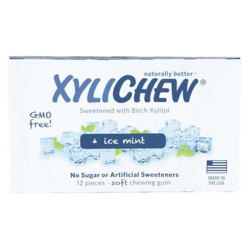 Xylichew Chewing Gum - Ice Mint - Case of 24 - 12 Pieces