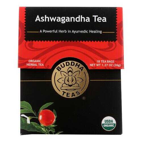 Buddha Teas - Organic Tea - Ashwaghanda - Case of 6 - 18 Count