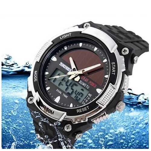 Sundial Solar Powered Sports Wrist Watch - Color: Silver