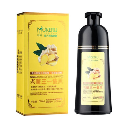 1pc Mokeru Natural Fast Hair Dying Shampoo Ginger Hair Dye Permanent Black Hair Shampoo For Women and Men Gray Hair Removal