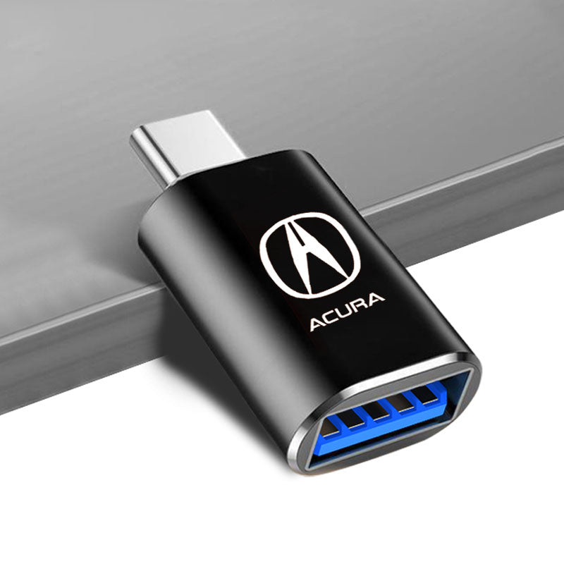 1pcs Car USB Type-C Converter Charging Adapter Auto Goods For Acura TSX 2004 2007 2008 2009 2010 TL Integta RSX RDX ILX MDX