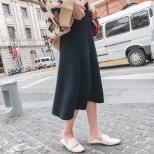 Load image into Gallery viewer, 2019 High Waist Women Knitted A Line Long Skirts Vintage Autumn Winter Thick Women Midi Skirt Faldas Jupe Femme Saia
