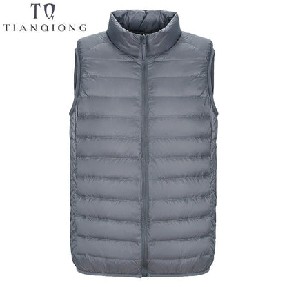 2019 New Men's Sleeveless Ultralight 90% White Duck Down Warm Vest Men's Casual Vest Men's Warm Jacket Outwear Waistcoat