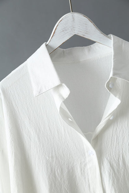 2019 New Women Long White Blouse Turn Down Collar Boho Summer Womens Tops And Blouses Women Shirts Blusas Roupa Feminina Clothes