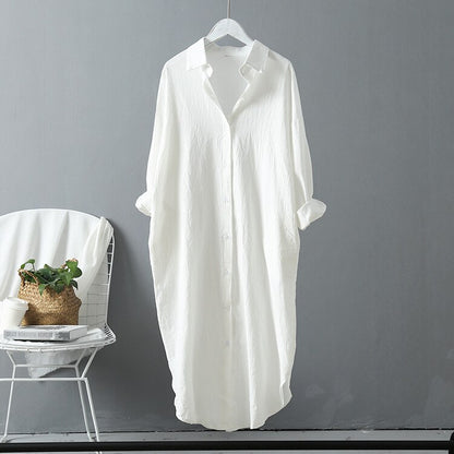 2019 New Women Long White Blouse Turn Down Collar Boho Summer Womens Tops And Blouses Women Shirts Blusas Roupa Feminina Clothes