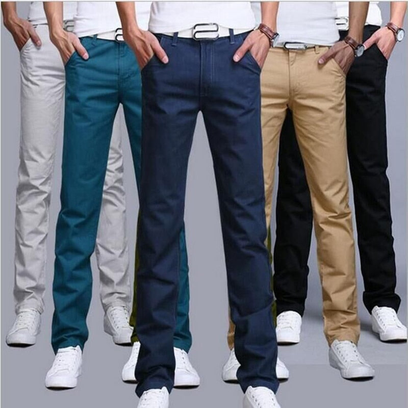 2019 Men's Casual Pants Cotton Slim Fit Chinos Fashion Trousers Male Brand Clothing Plus Size 9 colour 919