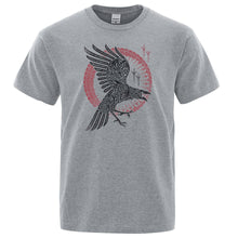 Load image into Gallery viewer, 2019 Summer Casual Men&#39;s T-shirt Viking Legend Ragnar&#39;s Raven Short Sleeve Mens T-shirt Streetwear 100% Cotton Men Tops Tees
