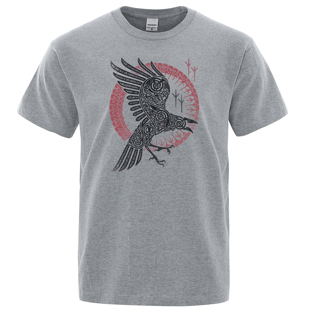 2019 Summer Casual Men's T-shirt Viking Legend Ragnar's Raven Short Sleeve Mens T-shirt Streetwear 100% Cotton Men Tops Tees