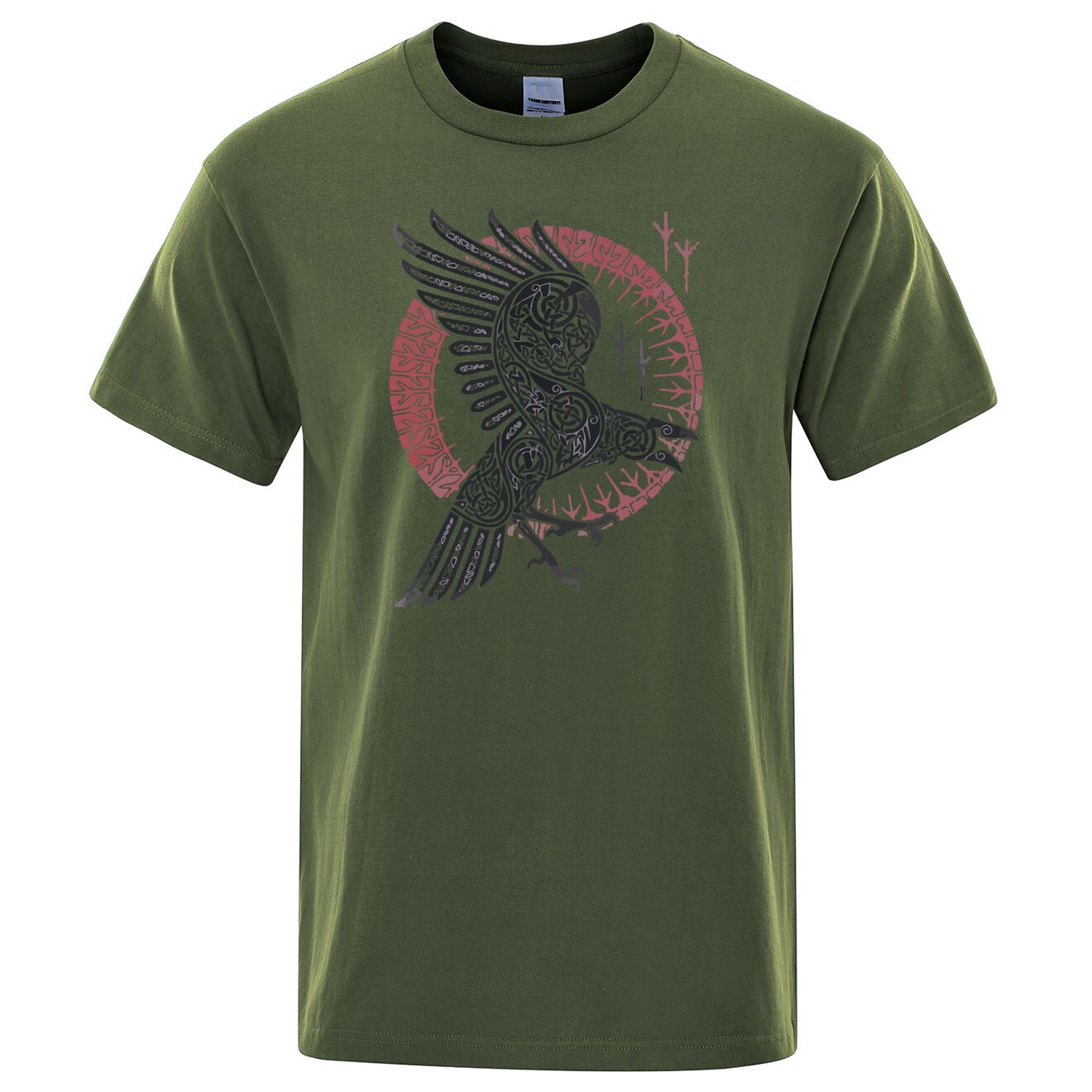 2019 Summer Casual Men's T-shirt Viking Legend Ragnar's Raven Short Sleeve Mens T-shirt Streetwear 100% Cotton Men Tops Tees