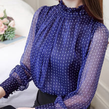 Charger l&#39;image dans la galerie, 2019 Women&#39;s Lace Chiffon Blouse Women Shirt Long Sleeve Top Ladies Plus Size
