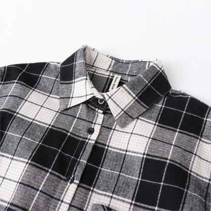 2020 Women's Plaid Shirt Chic Checked Blouse Long Sleeve Female Casual Print Shirts Loose Cotton Tops