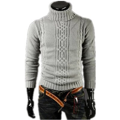2020 Men's Thick Warm  Turtleneck Elasticity Sweater Sweater Irregular Fashion Tide Models Fitted British Shipping MLXLXXL