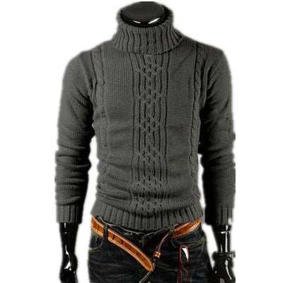 2020 Men's Thick Warm  Turtleneck Elasticity Sweater Sweater Irregular Fashion Tide Models Fitted British Shipping MLXLXXL