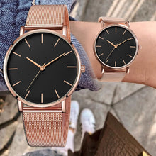 Charger l&#39;image dans la galerie, 2020 Mesh Belt Rose Gold ultra-thin Minimalist Women Watch montre femme Sport Wrist Watches zegarek damski Watch
