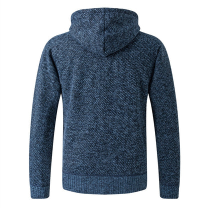 2020 Men's Cardigan Hooded Collar Fleece Warm Sweaters Coat Men Coat Hoodies Jacket Thick Full  Solid Cardigan Male Coats