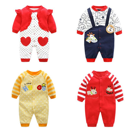 2020 Newborn Baby Boy Girls Clothes Spring Autumn Long Sleeve Cartoon Rompers 0 1Baby Cotton Climbing Animal Costumes Jumpsuit