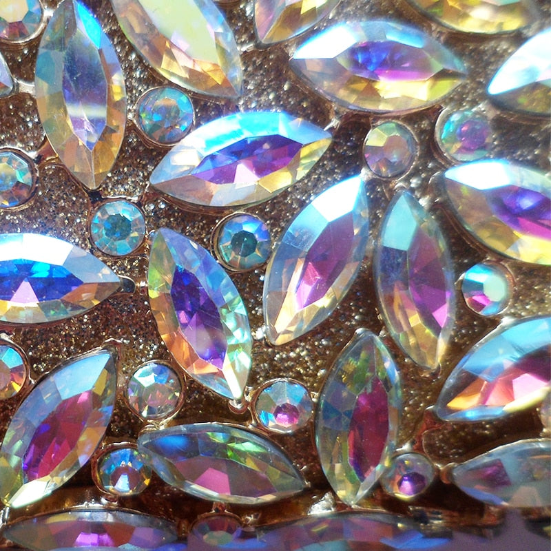 2021 AB Rhinestone Evening Crystal Purse Bag Women Handbag Gemstone Party Wedding Clutches Female Small Chain Shoulder Purses