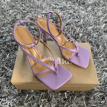 將圖片載入圖庫檢視器 2021 Ankle Strap Women Sandals Summer Fashion Brand Thin High Heels Gladiator Sandal Shoes Narrow Band Party Dress Pump Shoes
