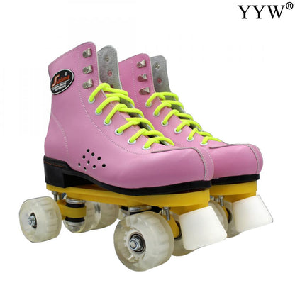 2021 Girls Women Quad Roller Skates Skating Shoes Sneakers 4 Wheels 2 Row Outdoor Sliding Adult Training Beginner Gym High top