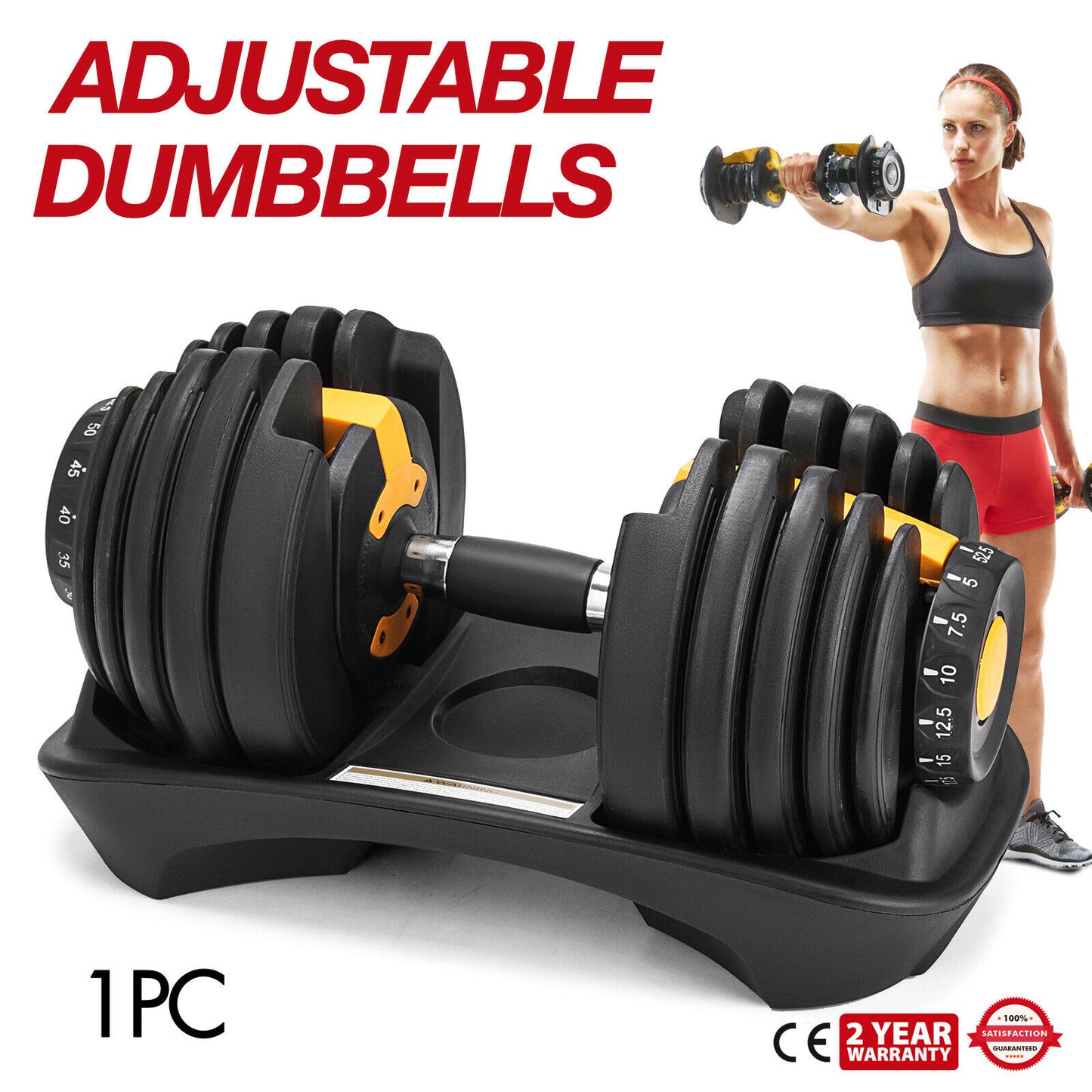 2021 Hot Sale 1Pair Adjustable Dumbbell 35Lbs Cheap Set  5-50 Lbs Quickly Adjust Automatic Smart Dumbbell Set for Fitness