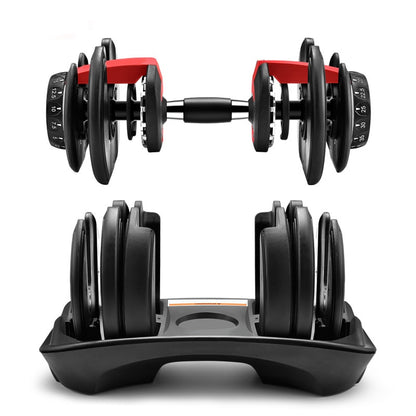 2021 Hot Sale 1Pair Adjustable Dumbbell 35Lbs Cheap Set  5-50 Lbs Quickly Adjust Automatic Smart Dumbbell Set for Fitness