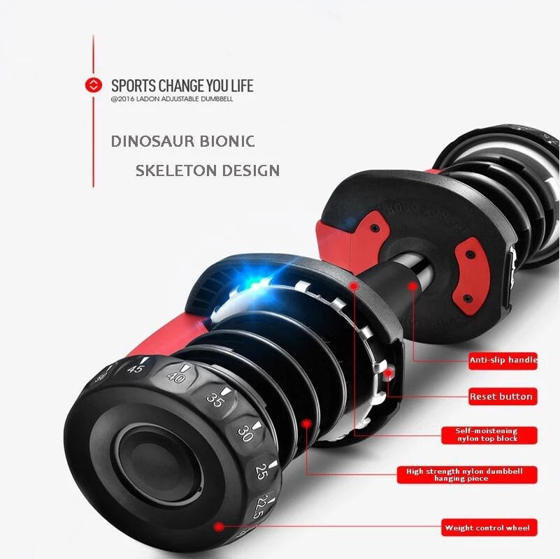 2021 Hot Sale 1Pair Adjustable Dumbbell 35Lbs Cheap Set  5-50 Lbs Quickly Adjust Automatic Smart Dumbbell Set for Fitness