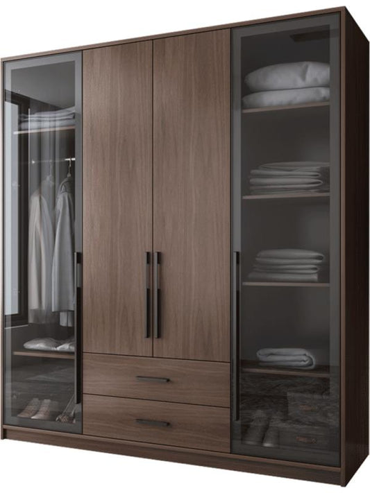 2021 Hot Sale Modern Design Bedroom Furniture Glass Door Wardrobe