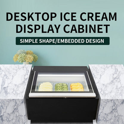 2021 Ice Cream Display Cabinet Desktop Direct Cooling Ice Display Freezer Small Ice Cream Cabinet 3-tray  FREE CFR BY SEA