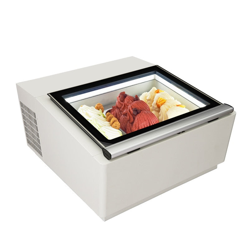 2021 Ice Cream Display Cabinet Desktop Direct Cooling Ice Display Freezer Small Ice Cream Cabinet 3-tray  FREE CFR BY SEA