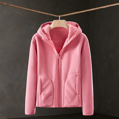2021 NEW Outdoor Sports Autumn And Winter Fleece Women's Thickened Warm Flannel Cardigan Jacket Casual Versatile Korean Girl
