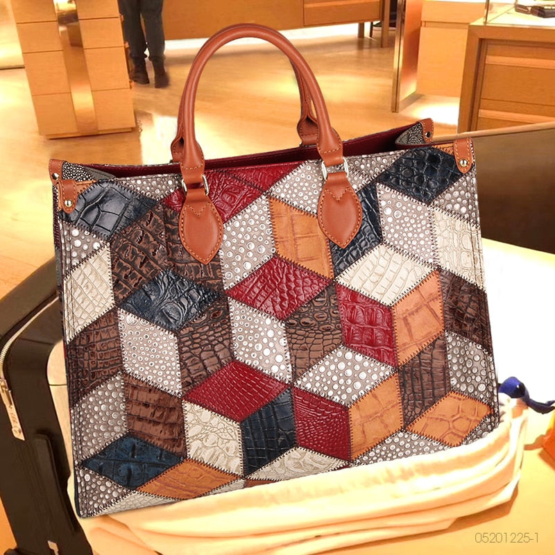 2021 New Vintage Designer Luxury Handbags Ladies Large Capacity Top-Handle Genuine Cowhide Leather Women's Shoulder Bags Purses