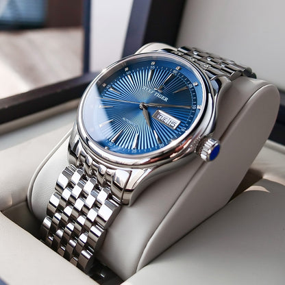 2021 Reef Tiger/RT Luxury Dress Watch for Men Stainless Steel Bracelet Blue Dial Automatic Wrist Watches RGA8232