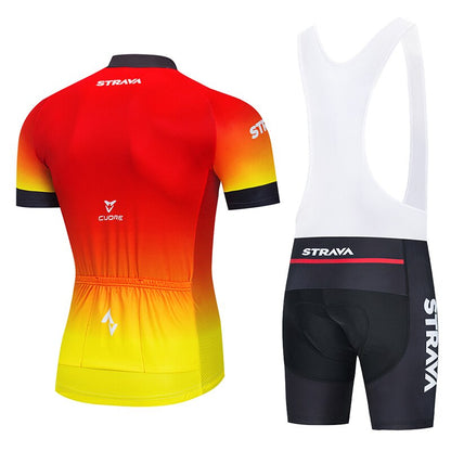 2021 STRAVA Cycling Team Jersey 20D Bike Shorts Set Ropa Ciclismo MenS MTB Summer Pro Bicycling Maillot Bottom Clothing