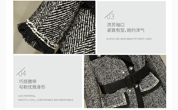 2021 Spring New Women Luxury Patchwork Double Breasted Jacket Coat Ladies Casual Outerwear With Belts