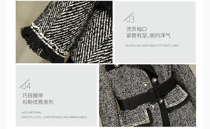 2021 Spring New Women Luxury Patchwork Double Breasted Jacket Coat Ladies Casual Outerwear With Belts