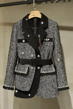 Cargar imagen en el visor de la galería, 2021 Spring New Women Luxury Patchwork Double Breasted Jacket Coat Ladies Casual Outerwear With Belts
