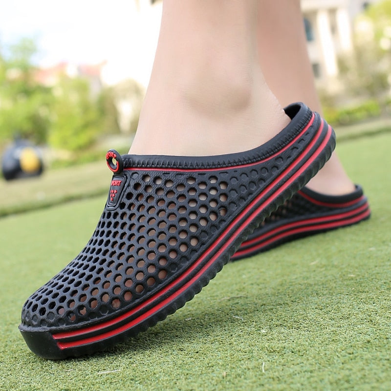 2021 Summer Slippers Men Hollow Out Breathable Beach Flip Flops Unisex Casual Slip-on Flats Sandals Men Shoes size 45 Zapatos