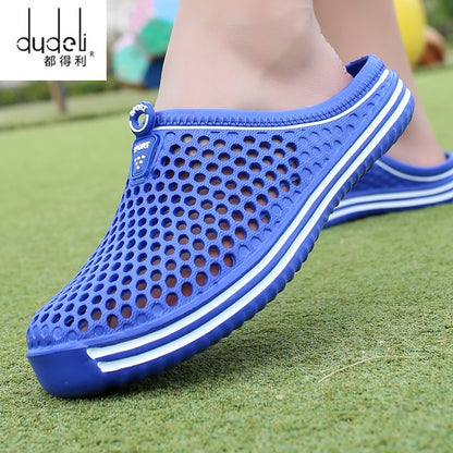 2021 Summer Slippers Men Hollow Out Breathable Beach Flip Flops Unisex Casual Slip-on Flats Sandals Men Shoes size 45 Zapatos