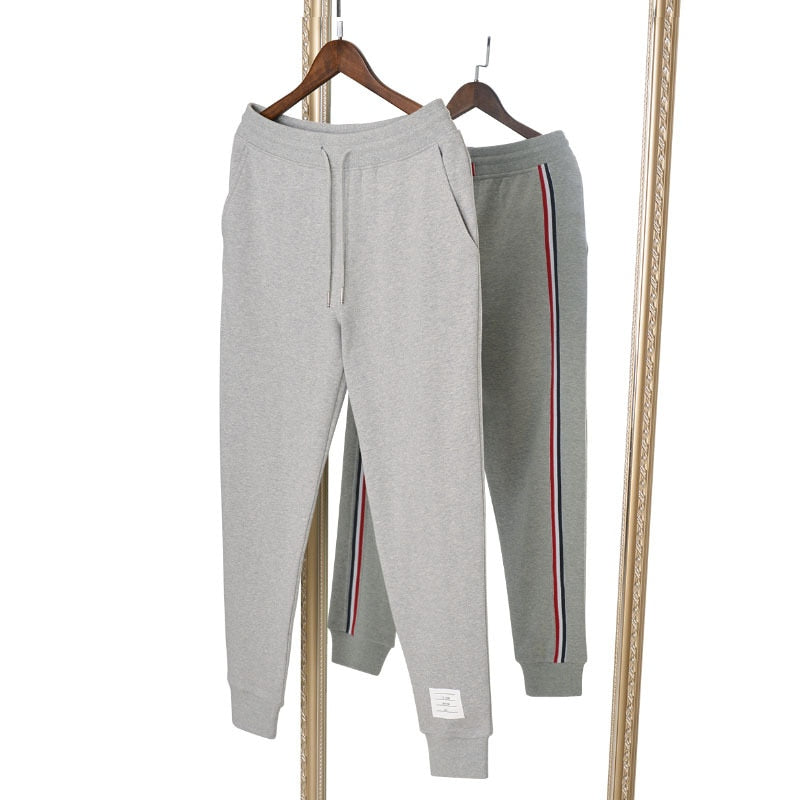 2021 TB THOM men's full length sweatpants with Yarn-dyed ribbon sport casual trousers men 100% cotton Jogging pants male