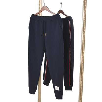 2021 TB THOM men's full length sweatpants with Yarn-dyed ribbon sport casual trousers men 100% cotton Jogging pants male