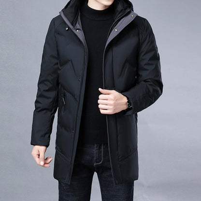 2021 Top Grade Winter Brand Casual Fashion Long Parka 90% White Duck Down Coat Men Windbreaker Jacket With Hooded Mens Clothes