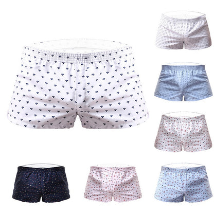 2021 Underwear Men Boxer Shorts Cotton Loose Breathable Sleepwear Boxers Dot Print Men Shorts Underwear Panties Boxer Homme