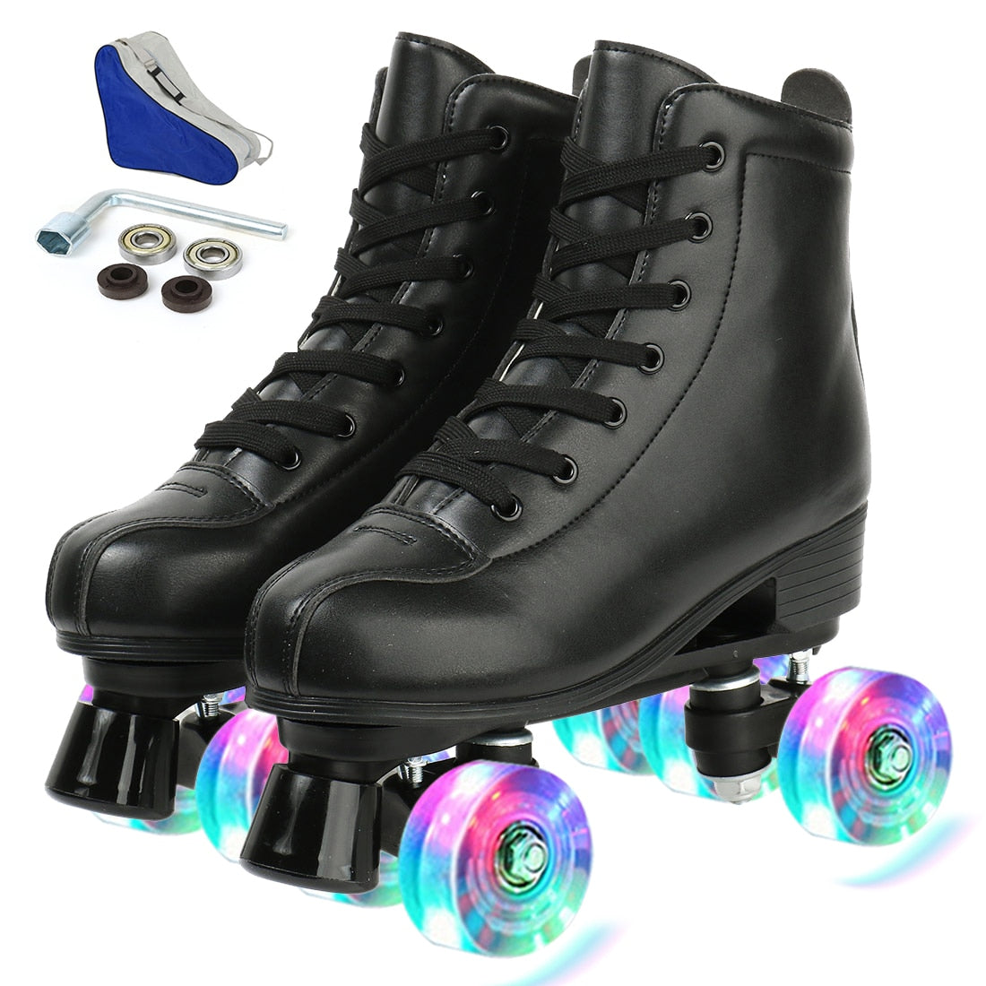 2021 Women & Men 5 Choice Pu Microfiber Roller Skates Skating Shoes Sliding Quad Sneakers Begin Europe Size 2 Row Adult 4 Wheels