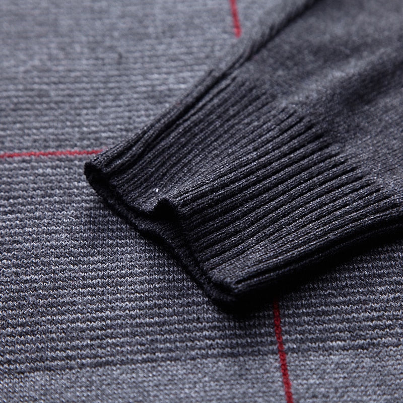 2021 Zipper Thick Warm Winter Striped Knitted Pull Sweater Men Wear Jersey Mens Pullover Knit Mens Sweaters Male Fashions 93003