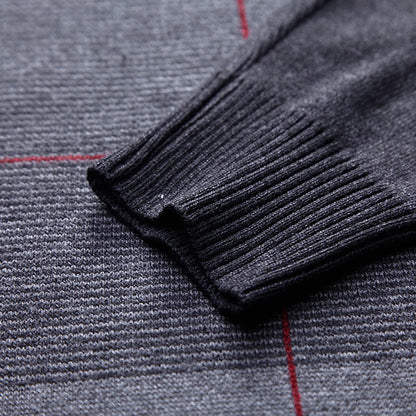 2021 Zipper Thick Warm Winter Striped Knitted Pull Sweater Men Wear Jersey Mens Pullover Knit Mens Sweaters Male Fashions 93003