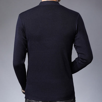 2021 Zipper Thick Warm Winter Striped Knitted Pull Sweater Men Wear Jersey Mens Pullover Knit Mens Sweaters Male Fashions 93003