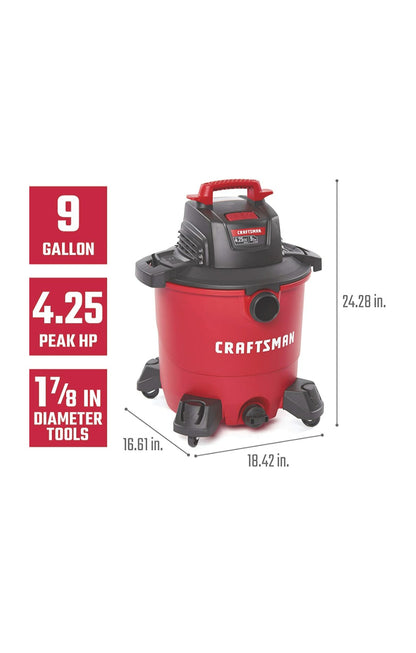 CRAFTSMAN 34 Litre (9 Gallon) 4.25 Peak HP Wet/Dry Vac, Shop Vacuum