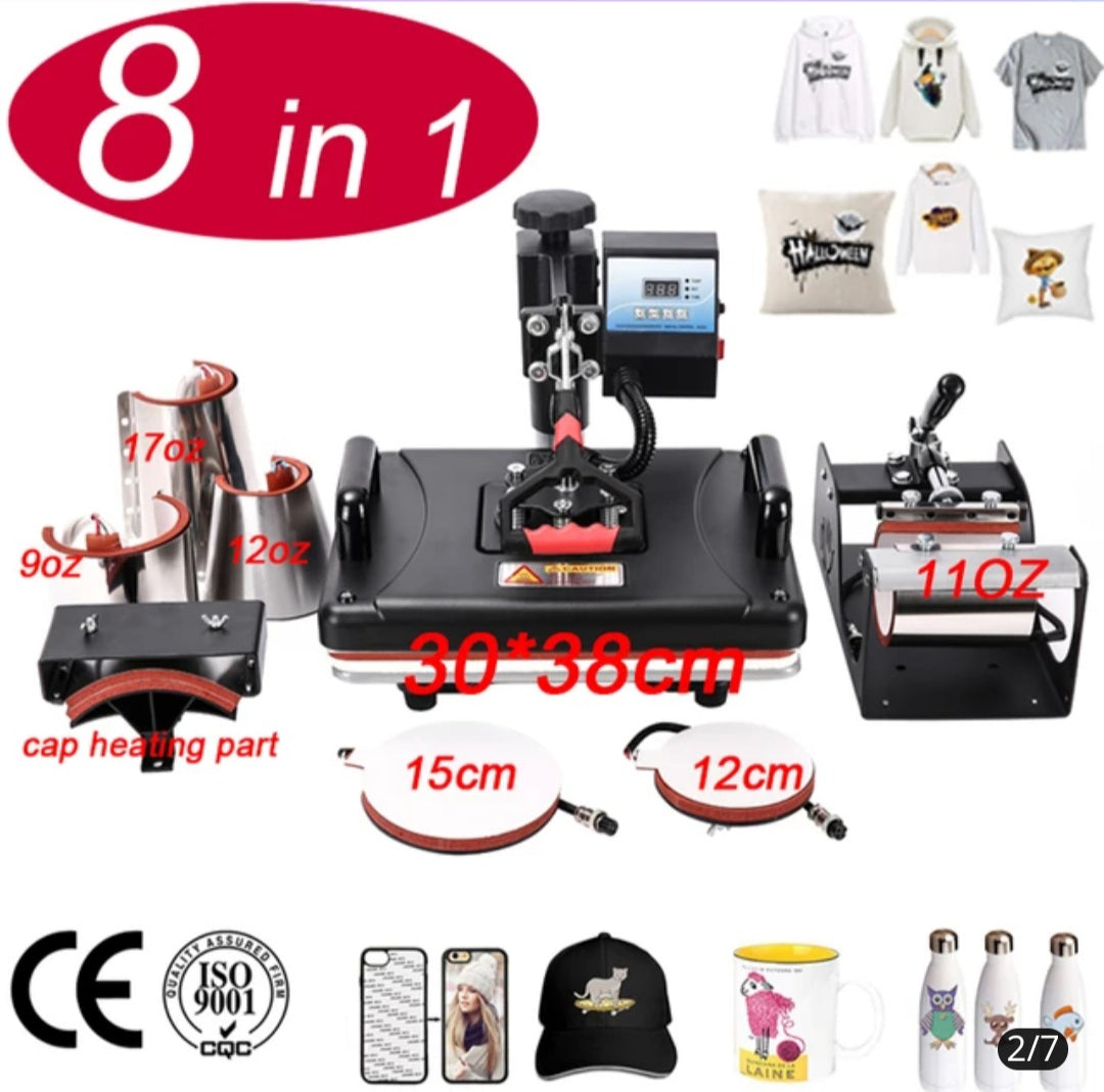 8 in 1 Heat Press Machine Sublimation Printer
